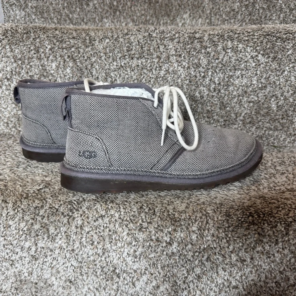 UGG Neumel Men’s Gray Fur Lined Lace Up Chukka Boot Size 9‎
